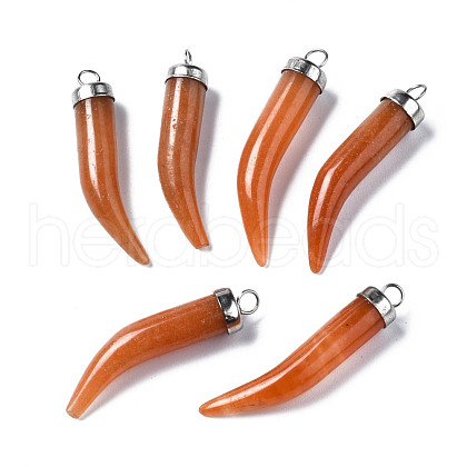 Natural Red Aventurine Pendants G-S356-12C-1