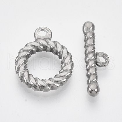 Non-Tarnish 304 Stainless Steel Toggle Clasps X-STAS-N087-04-1