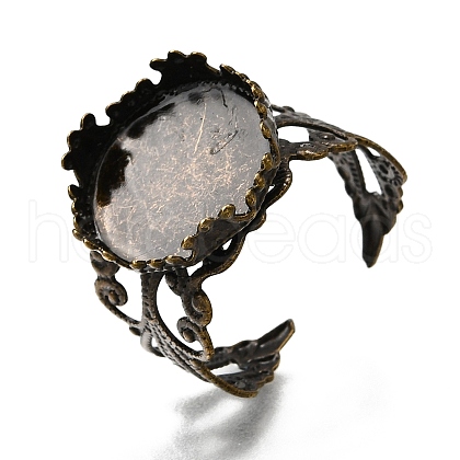 Antique Bronze Brass Filigree Ring Components X-KK-E477-AB-NF-1