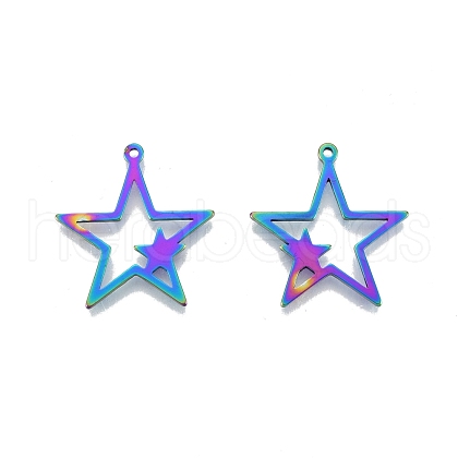 Ion Plating(IP) 201 Stainless Steel Pendants STAS-N098-107M-1