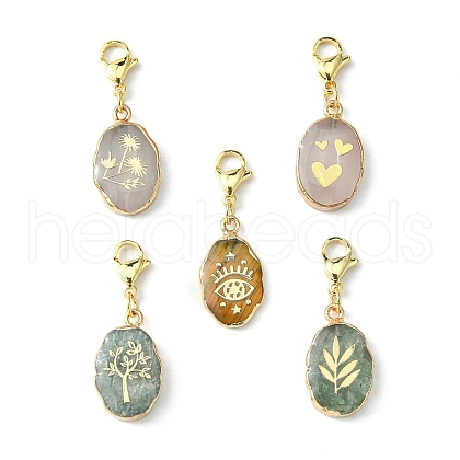 Natural Gemstone Pendant Decorations HJEW-JM01200-1