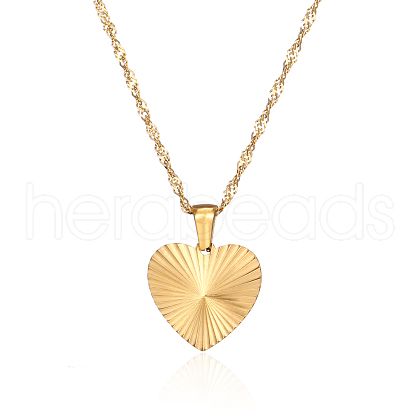 Stainless Steel Heart Pendant Necklaces for Women RH2870-1-1