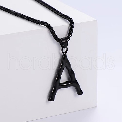 Stylish Stainless Steel Initial Pendant Necklaces SR1473-1-1