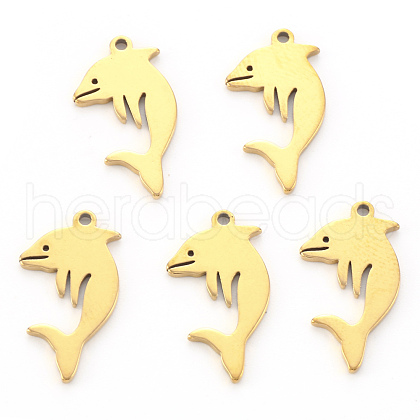 PVD Vacuum Plating 304 Stainless Steel Pendants STAS-N092-25G-1