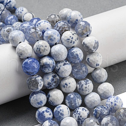 Faceted Natural Fire Crackle Agate Beads Strands X-G-F447-12mm-N07-1