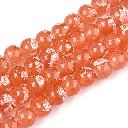 Baking Paint Glass Beads Strands DGLA-N015-6mm-04-1