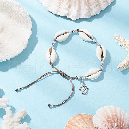 Alloy Turtle Charm Bracelets BJEW-JB11758-04-1