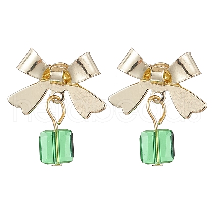Alloy with Glass Dangle Stud Earrings EJEW-JE06118-1