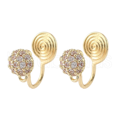 Brass Clip-on Earrings Findings KK-K371-27B-G-1