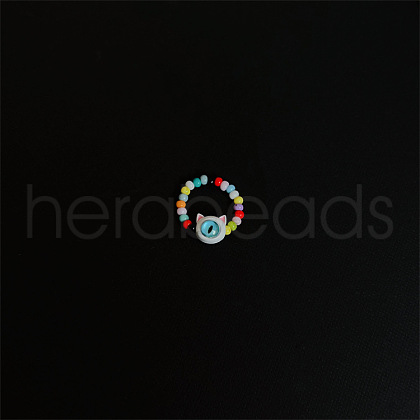 Glass Finger Rings for Women Girls FS-WG674B1-07-1