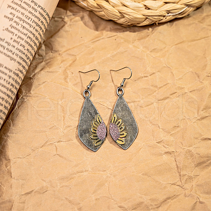 Teardrop Bohemian Style Zinc Alloy Dangle Earrings FS-WG9CCFB-08-1