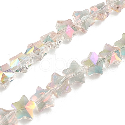 Electroplate Transparent Glass Beads Strands EGLA-U004-03A-HP04-1