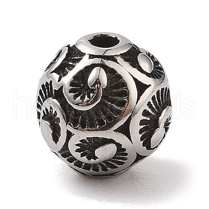 Retro 304 Stainless Steel Beads STAS-C109-18AS-1