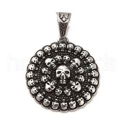 Tibetan Style 304 Stainless Steel Pendants STAS-M334-26AS-1