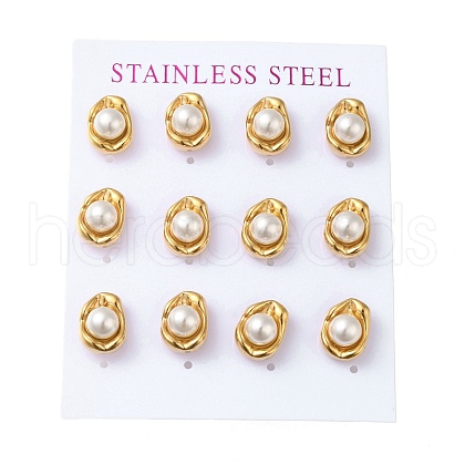 PVD Vacuum Plating 304 Stainless Steel Stud Earring EJEW-C099-01G-1