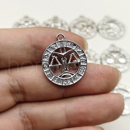 Constellation Themes Alloy Rhinestone Pendants PW-WGDA156-05-1