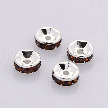 Brass Grade A Rhinestone Spacer Beads RB-A014-Z8mm-15S-1