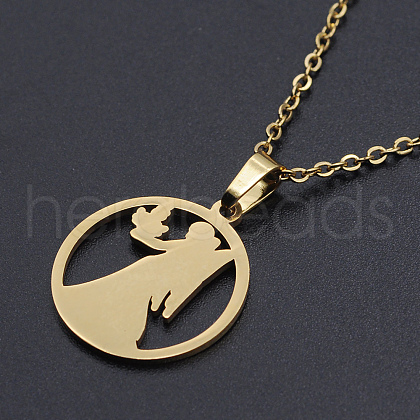 201 Stainless Steel Pendants Necklaces NJEW-S105-JN626-6G-1