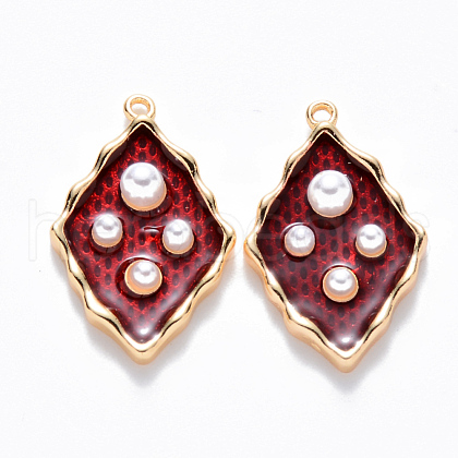 Brass Enamel Pendants KK-T049-055G-02-NF-1