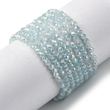 Transparent Electroplate Glass Beads Strands EGLA-H107-01A-B08-1