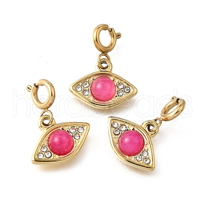 Eye 304 Stainless Steel Rhinestone Pendant Decorations STAS-H202-19G-1