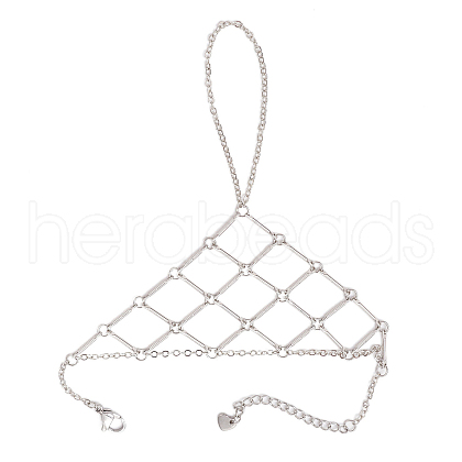 Brass Cable Chains Ring Bracelets for Women BJEW-JB11484-02-1