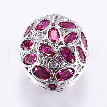 Brass Micro Pave Cubic Zirconia Beads ZIRC-F073-02B-1