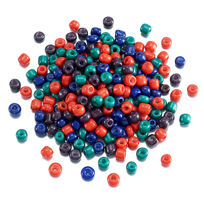 Opaque Glass Round Seed Beads GLAA-TAC0025-07B-08-1
