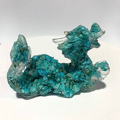Synthetic Turquoise Dragon Display Decorations WG87302-03-1