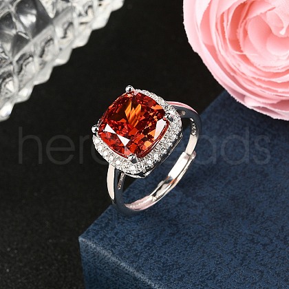 925 Sterling Silver Pave Cubic Zirconia Finger Rings RJEW-C138-01A-01-1