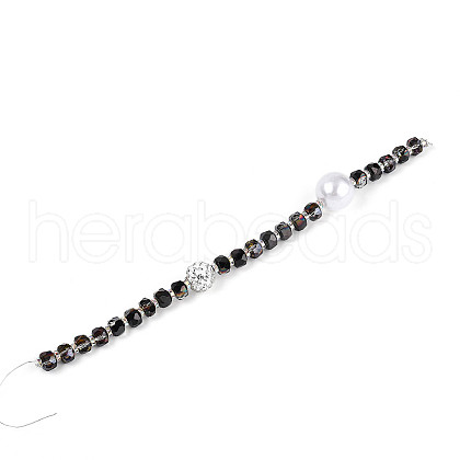 Acrylic & Glass & ABS Plastic Pearl & Alloy & Polymer Clay Pave Rhinestone Beads Strands MAK-T011-08A-1