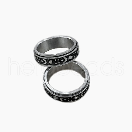Stainless Steel Rotating Fidget Band Ring MATO-PW0001-059B-05-1