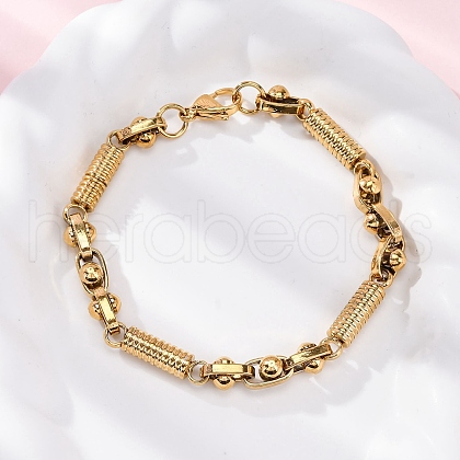 201 Stainless Steel Byzantine Chain Bracelets BJEW-B078-173G-1