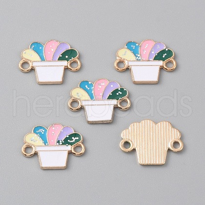 Alloy Colorful Enamel Connector Charms ENAM-CJC0019-01G-1