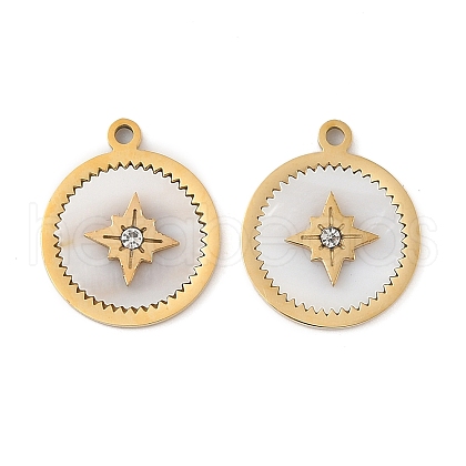 304 Stainless Steel Enamel Pendants STAS-P380-59G-1