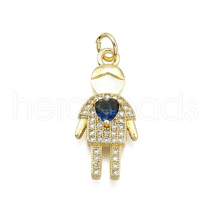 Brass Micro Pave Cubic Zirconia Pendants KK-Z100-19G-01-1