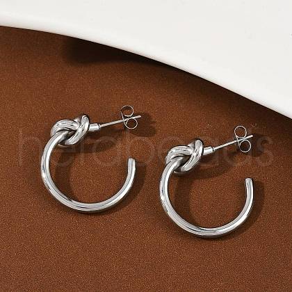 304 Stainless Steel knot Stud Earrings EJEW-S272-04P-1