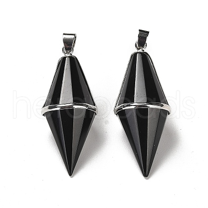 Natural Obsidian Pointed Pendants G-F763-04P-08-1