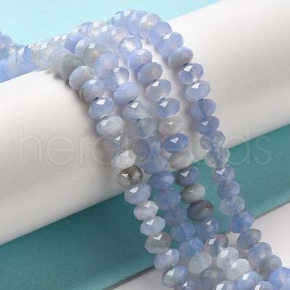 Natural Banded Agate/Striped Agate Beads Strands G-E605-A02-01G-1
