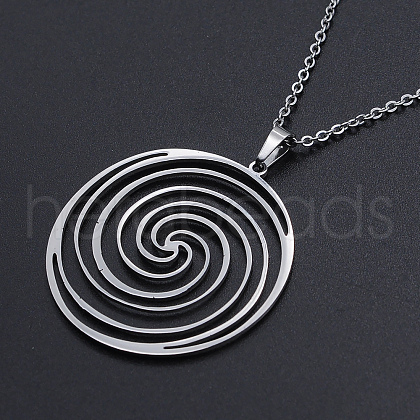 Non-Tarnish 201 Stainless Steel Pendant Necklaces NJEW-S105-JN601-45-1-1