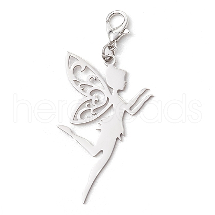 Fairy 201 Stainless Steel Pendant Decoration HJEW-JM02835-01-1