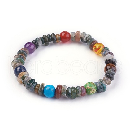 Chakra Jewelry Stretch Bracelets BJEW-JB03941-02-1