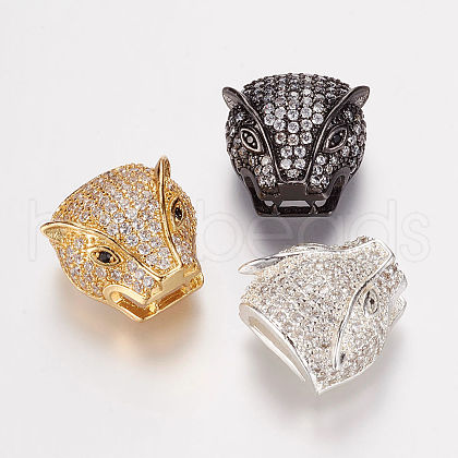 Brass Micro Pave Cubic Zirconia Slide Charms ZIRC-F050-48-1