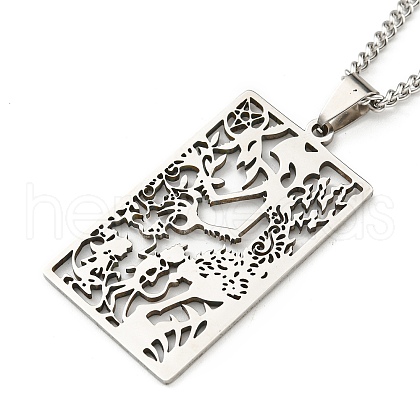 Non-Tarnish 304 Stainless Steel Pendant Necklaces NJEW-L118-02P-02-1