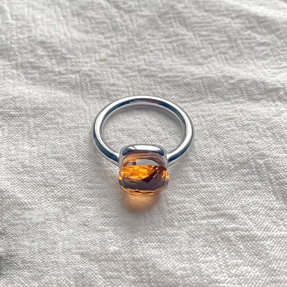 Square 304 Stainless Steel with Glass Finger Rings FS-WG8AAFA-27-1