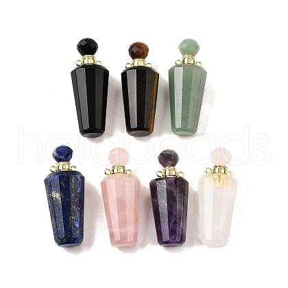 Gemstone Perfume Bottle Pendants G-L623-09G-1