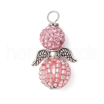 Alloy with Glass Seed Beads Pendants PALLOY-MZ00276-03-1