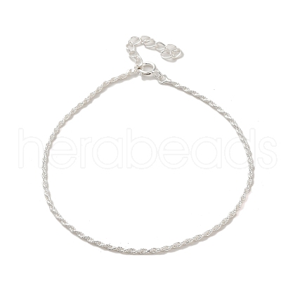 925 Sterling Silver Rope Chain Bracelets for Women BJEW-E101-01S-05-1