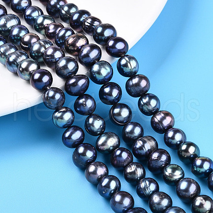 Natural Cultured Freshwater Pearl Beads Strands PEAR-N013-08C-02-1