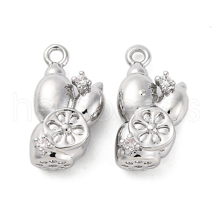 Brass Rhinestone Pendants KK-E793-18P-1